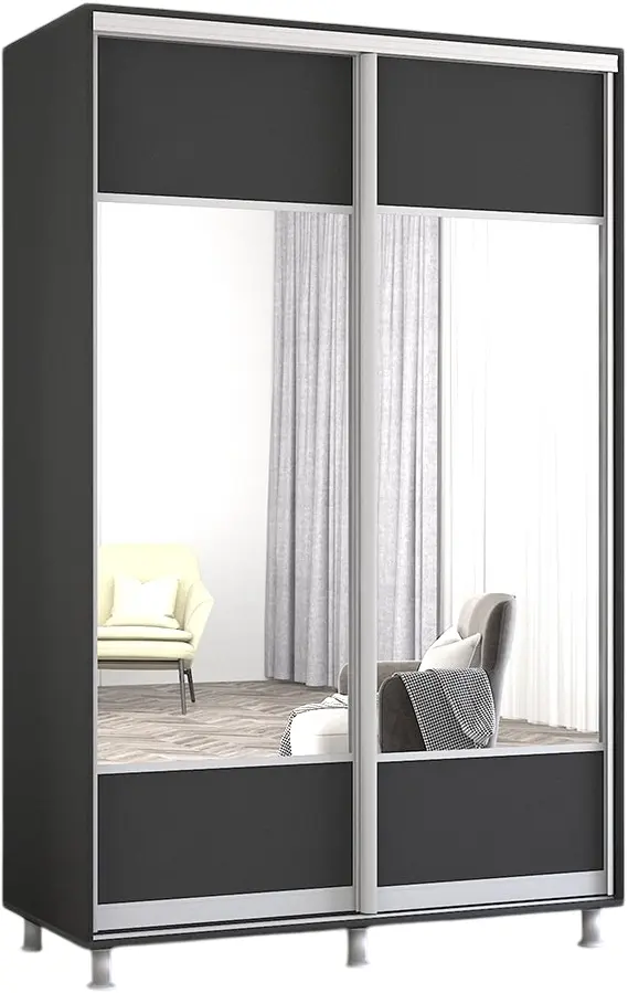 Шкаф-купе Mobildor Aron-S с зеркалом K1 130x240x60 (Anthracite) - 2