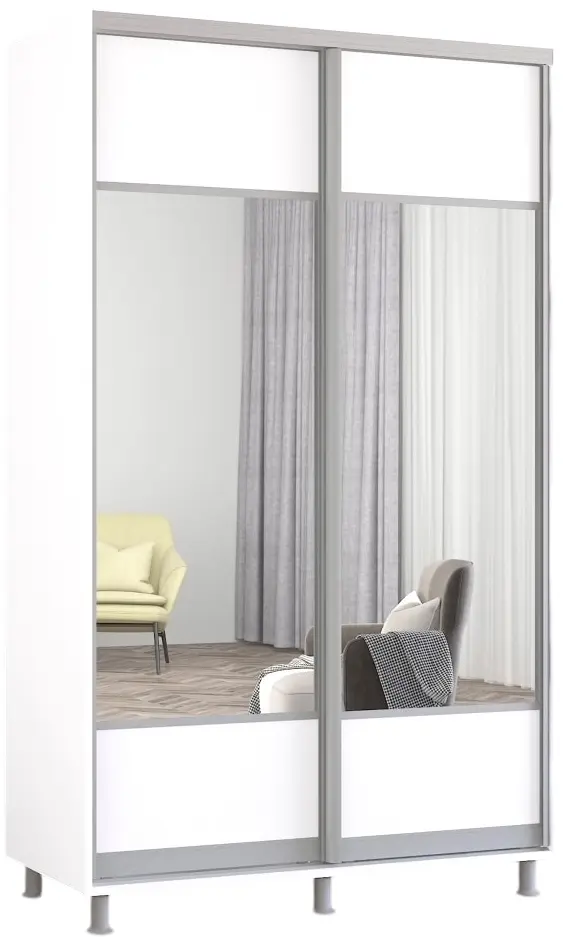 Шкаф-купе Mobildor Aron-S с зеркалом K1 140x210x60 (White) - 2
