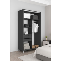 Dulap-cupe Mobildor Aron-S cu oglinda K1 150x200x60 (Anthracite) Thumb