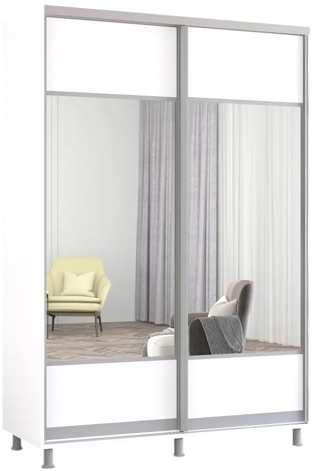 Шкаф-купе Mobildor Aron-S с зеркалом K1 160x200x60 (White) - 2