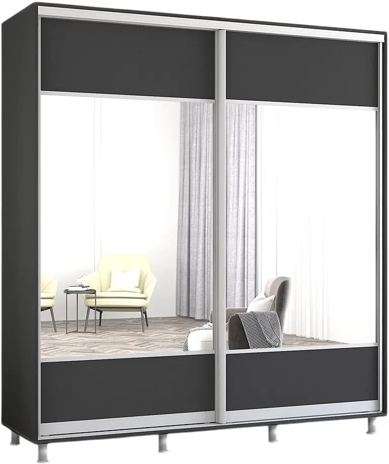 Dulap-cupe Mobildor Aron-S cu oglinda K1 200x210x60 (Anthracite) - 2
