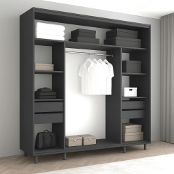 Шкаф-купе Mobildor Aron-S с зеркалом K1 200x240x60 (Anthracite) Thumb