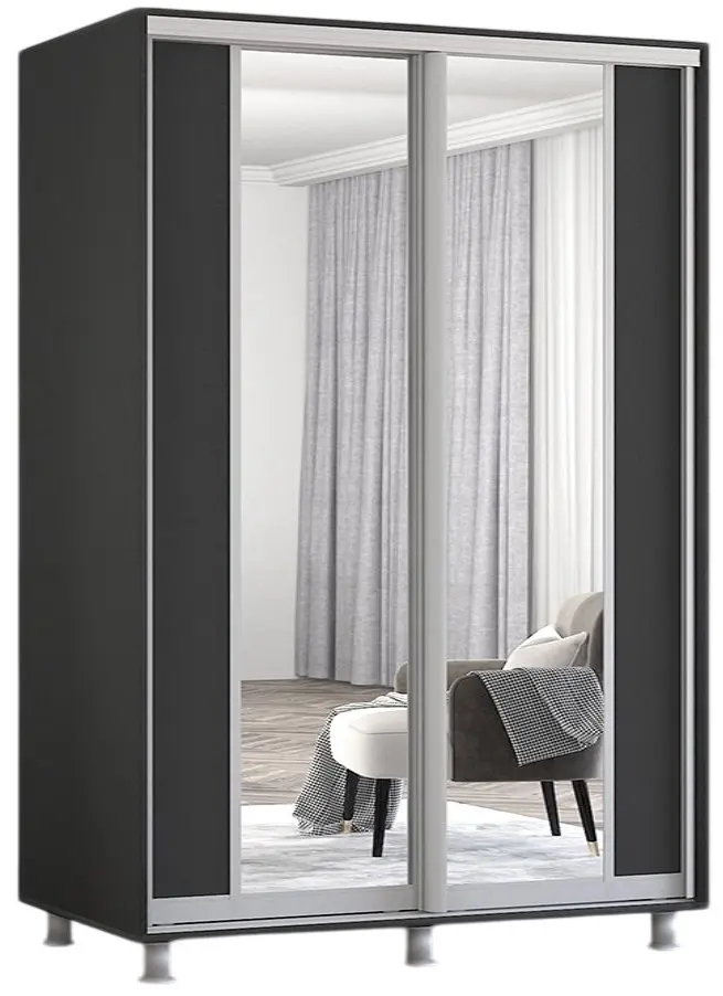 Шкаф-купе Mobildor Aron-S с зеркалом K2 170x200x60 (Anthracite) - 2