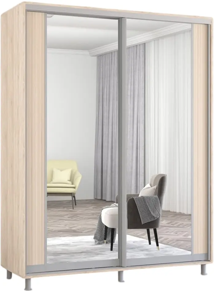 Dulap-cupe Mobildor Aron-S cu oglinda K2 180x240x60 (Sonoma Oak) - 2