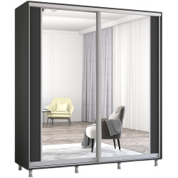 Шкаф-купе Mobildor Aron-S с зеркалом K2 200x230x60 (Anthracite) Thumb