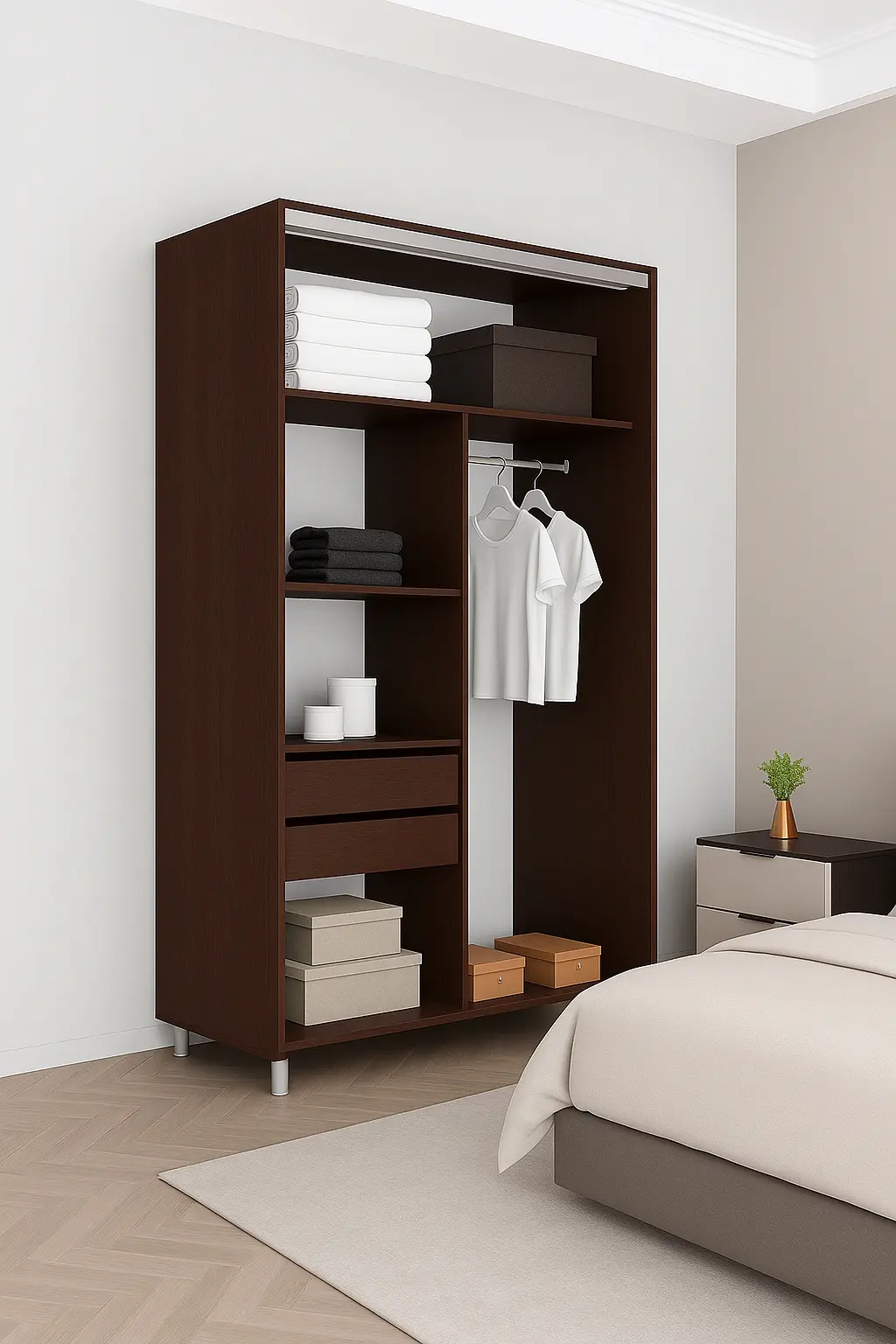 Dulap-cupe Mobildor Aron-S cu oglinda K3 Zebra 110x210x60 (Wenge)