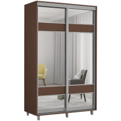 Dulap-cupe Mobildor Aron-S cu oglinda K3 Zebra 130x220x60 (Wenge) Thumb