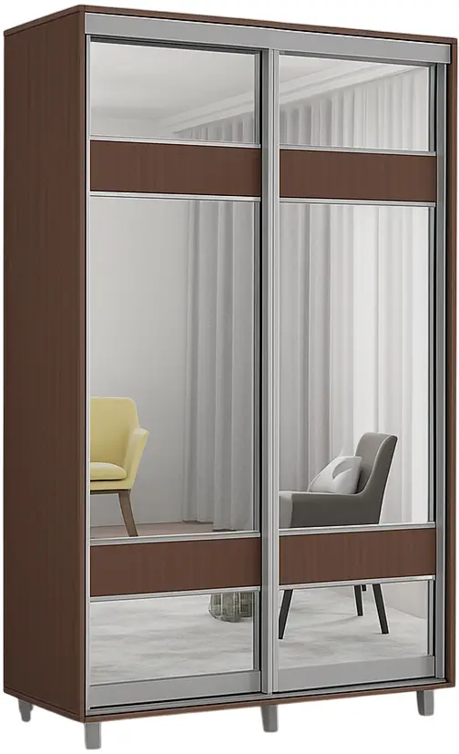 Dulap-cupe Mobildor Aron-S cu oglinda K3 Zebra 140x230x60 (Wenge)