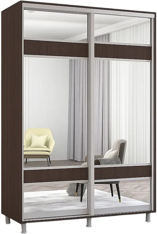 Dulap-cupe Mobildor Aron-S cu oglinda K3 Zebra 160x240x60 (Wenge)