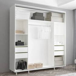 Dulap-cupe Mobildor Aron-S cu oglinda K3 Zebra 190x200x60 (Anthracite) Thumb