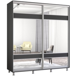 Dulap-cupe Mobildor Aron-S cu oglinda K3 Zebra 190x210x60 (Anthracite) Thumb