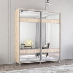 Dulap-cupe Mobildor Aron-S cu oglinda K3 Zebra 200x230x60 (Sonoma Oak)