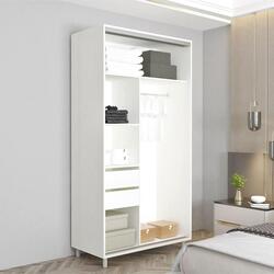 Dulap-cupe Mobildor Aron-S cu oglinda K3 Zebra 120x230x60 (White) Thumb