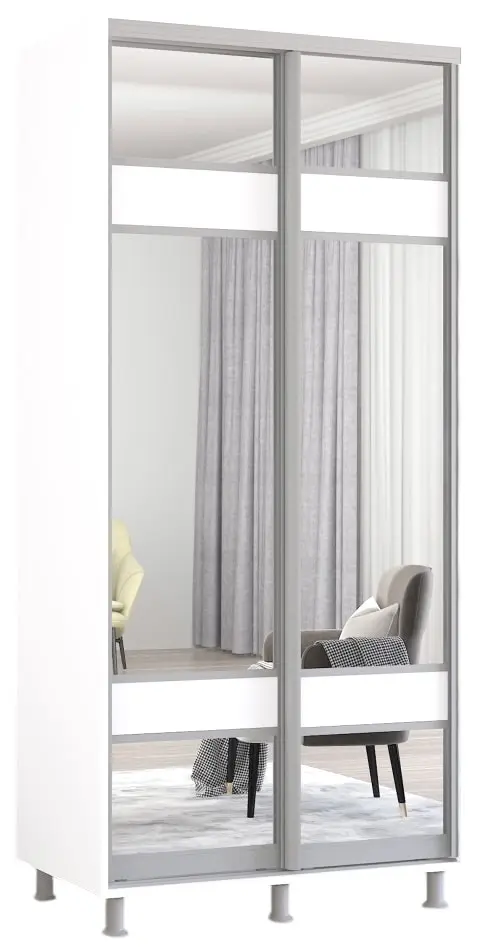 Dulap-cupe Mobildor Aron-S cu oglinda K3 Zebra 120x230x60 (White)