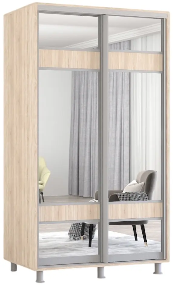 Dulap-cupe Mobildor Aron-S cu oglinda K3 Zebra 150x240x60 (Sonoma Oak)