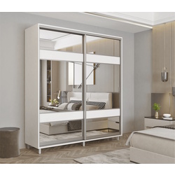 Шкаф-купе Mobildor Aron-S с зеркалом K3 Zebra 160x230x60 (White)