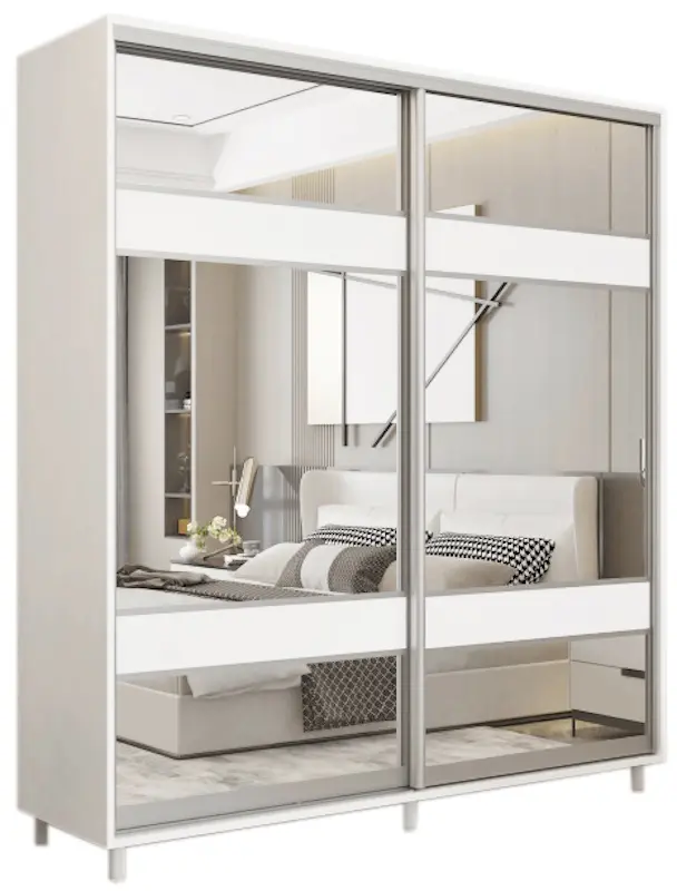 Dulap-cupe Mobildor Aron-S cu oglinda K3 Zebra 170x200x60 (White)