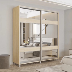 Dulap-cupe Mobildor Aron-S cu oglinda K3 Zebra 170x220x60 (Sonoma Oak)