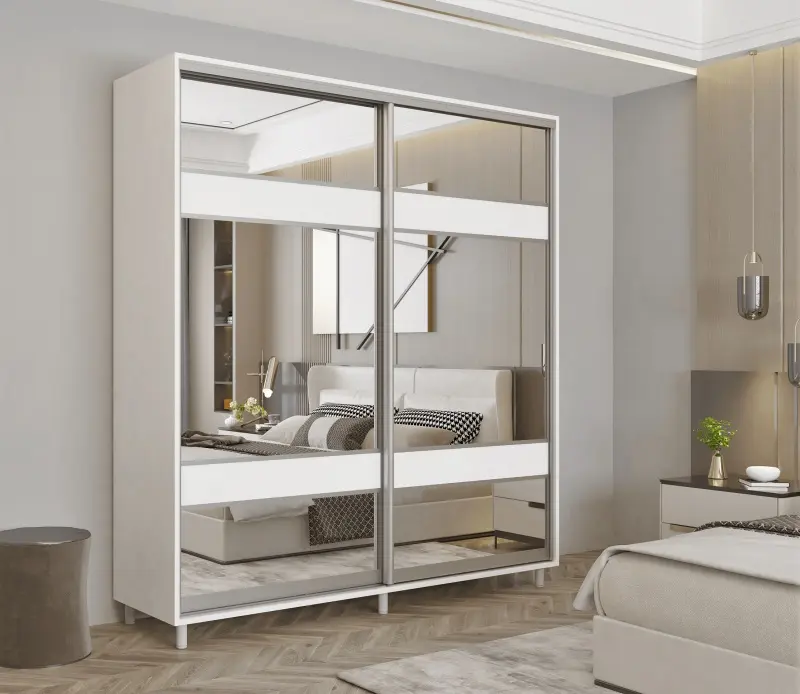 Шкаф-купе Mobildor Aron-S с зеркалом K3 Zebra 180x200x60 (White)