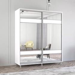 Dulap-cupe Mobildor Aron-S cu oglinda K3 Zebra 190x200x60 (White)