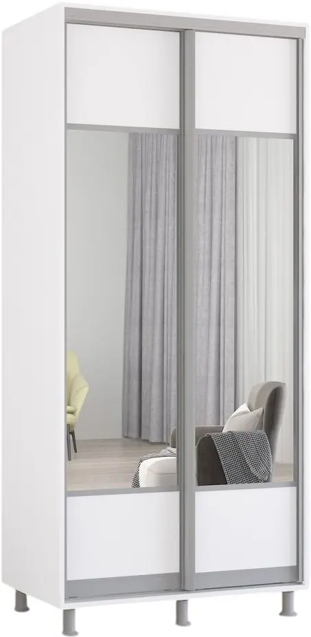 Dulap-cupe Mobildor Aron cu oglinda K1 100x200x60 (White) - 2