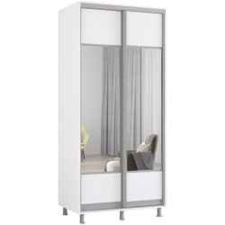 Dulap-cupe Mobildor Aron-S cu oglinda K1 100x210x60 (White Brilliant) Thumb