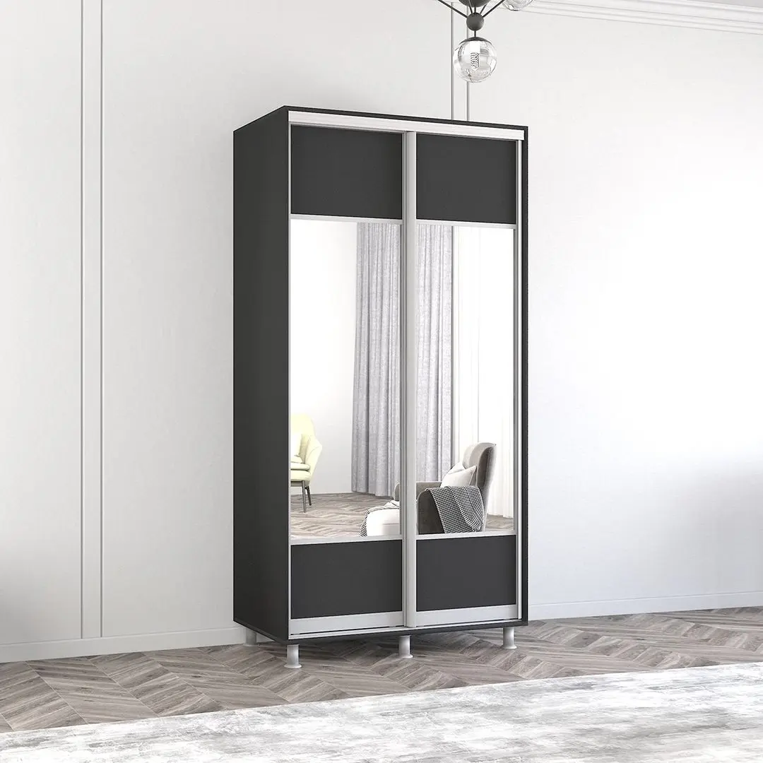 Dulap-cupe Mobildor Aron cu oglinda K1 100x220x60 (Anthracite)