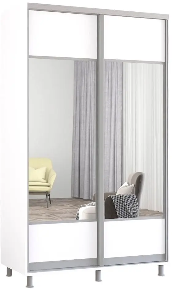 Шкаф-купе Mobildor Aron с зеркалом K1 140x200x60 (White) - 2