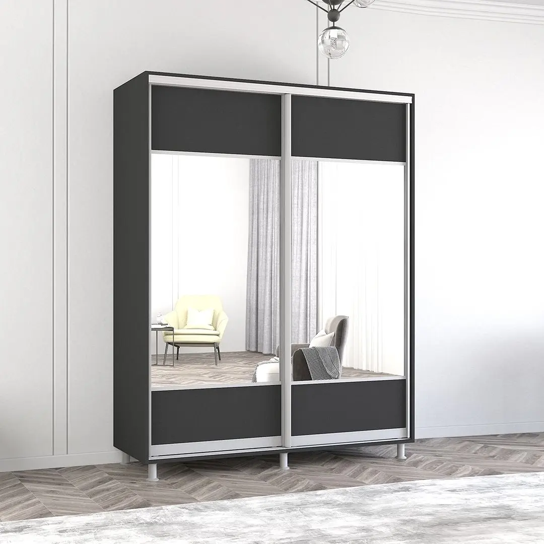 Dulap-cupe Mobildor Aron cu oglinda K1 160x200x60 (Anthracite)