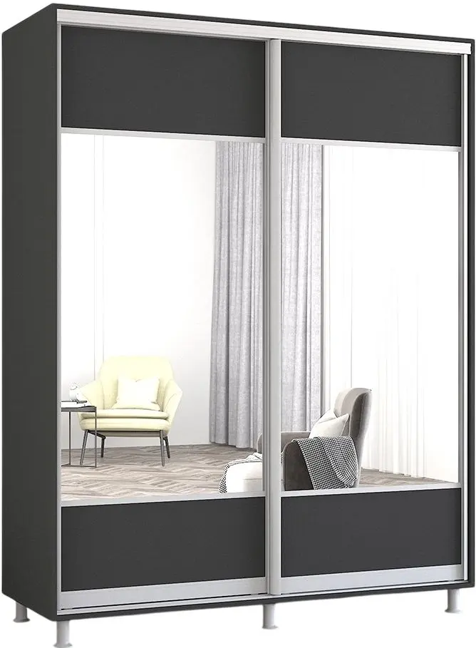 Dulap-cupe Mobildor Aron cu oglinda K1 170x210x60 (Anthracite) - 2