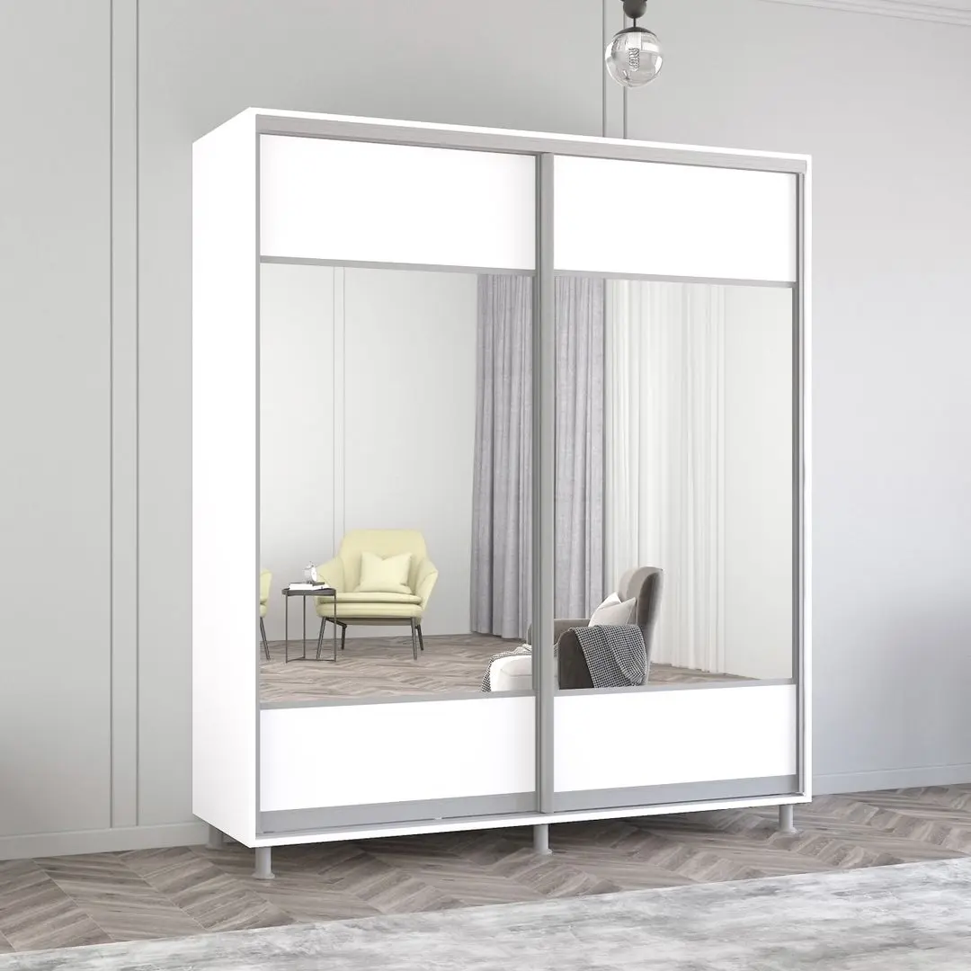 Dulap-cupe Mobildor Aron cu oglinda K1 190x240x60 (White)