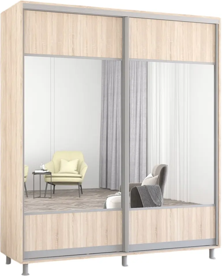 Dulap-cupe Mobildor Aron cu oglinda K1 200x240x60 (Sonoma Oak) - 2