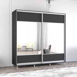 Dulap-cupe Mobildor Aron cu oglinda K1 220x200x60 (Anthracite)