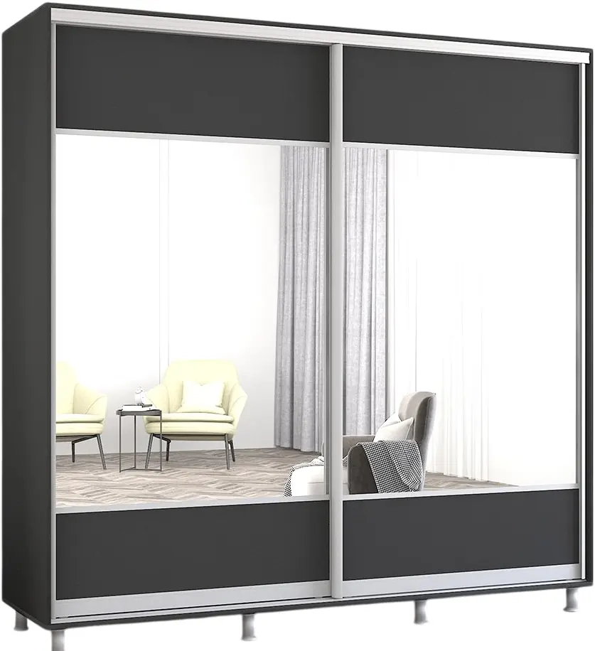Dulap-cupe Mobildor Aron cu oglinda K1 220x210x60 (Anthracite) - 2