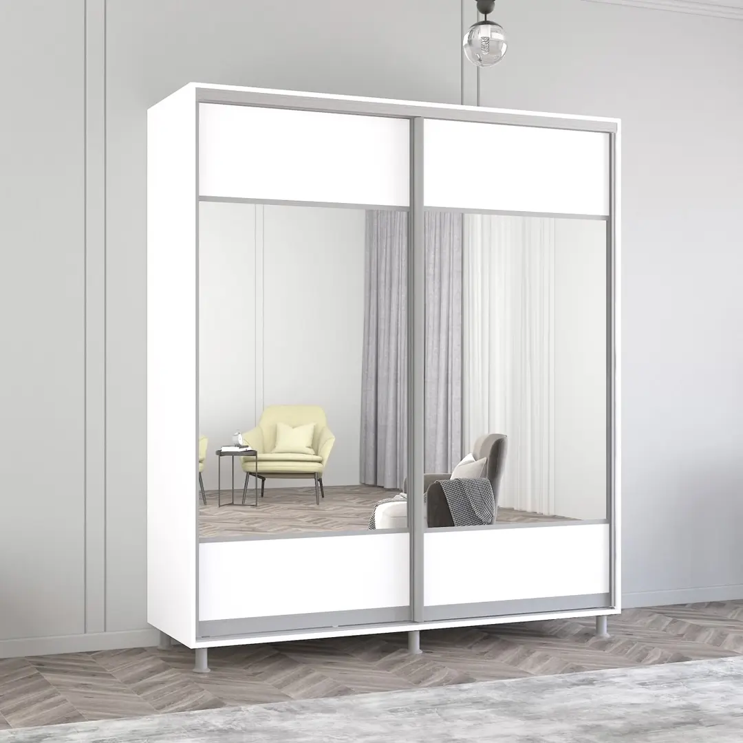 Dulap-cupe Mobildor Aron cu oglinda K1 220x210x60 (White)