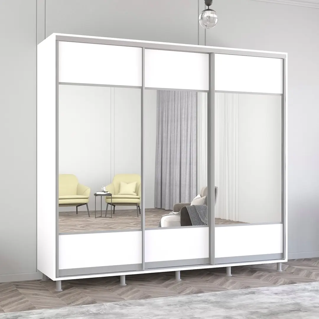 Dulap-cupe Mobildor Aron cu oglinda K1 240x200x60 (White)