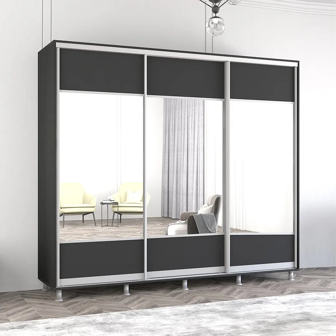 Dulap-cupe Mobildor Aron cu oglinda K1 240x210x60 (Anthracite)