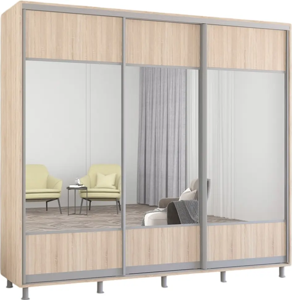 Dulap-cupe Mobildor Aron cu oglinda K1 250x200x60 (Sonoma Oak) - 2