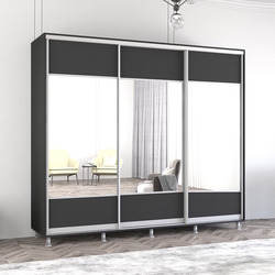 Dulap-cupe Mobildor Aron cu oglinda K1 250x220x60 (Anthracite)