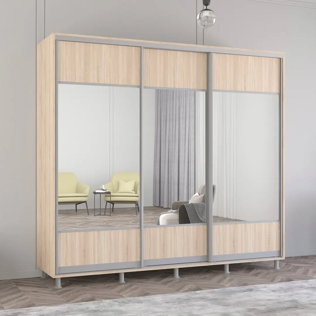 Dulap-cupe Mobildor Aron cu oglinda K1 250x220x60 (Sonoma Oak)