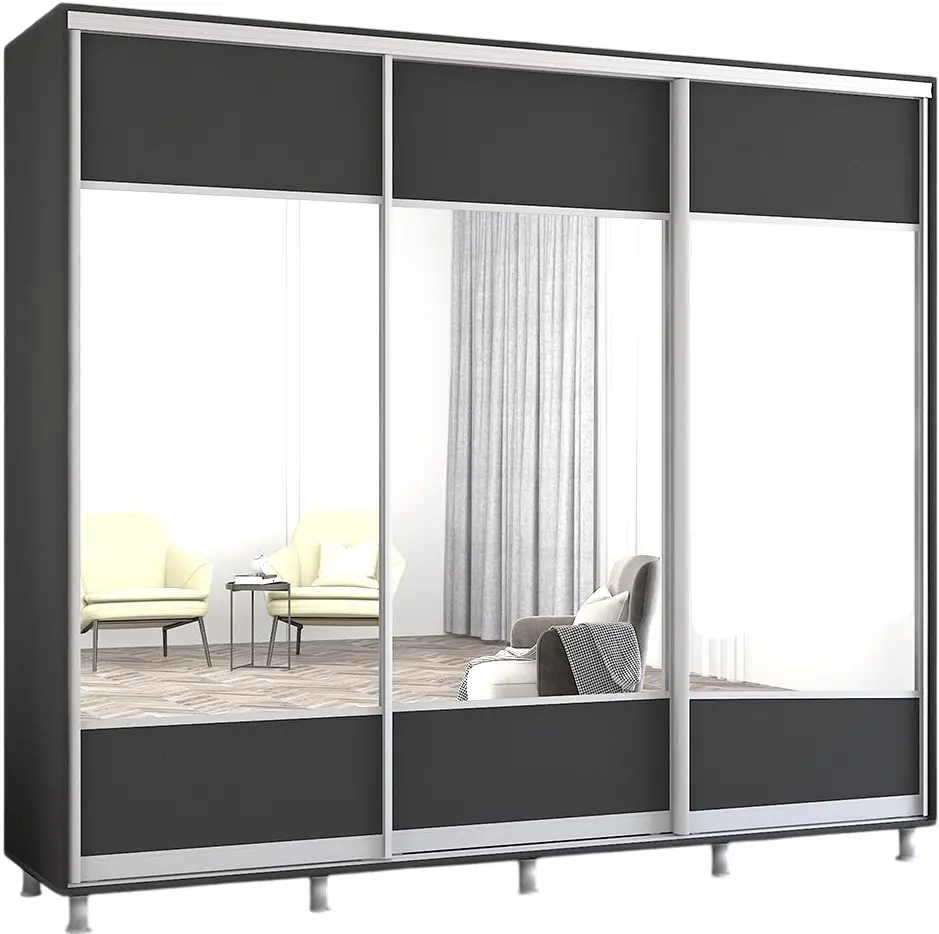 Dulap-cupe Mobildor Aron cu oglinda K1 250x240x60 (Anthracite) - 2