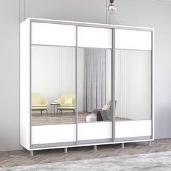 Dulap-cupe Mobildor Aron cu oglinda K1 250x240x60 (White)