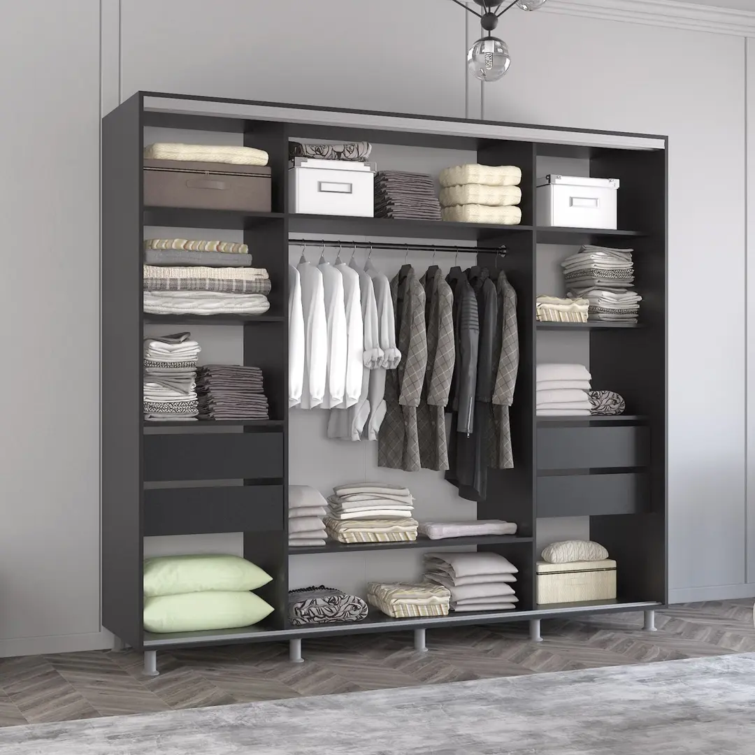 Dulap-cupe Mobildor Aron cu oglinda K1 260x200x60 (Anthracite) - 3