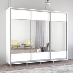 Dulap-cupe Mobildor Aron cu oglinda K1 260x200x60 (White)