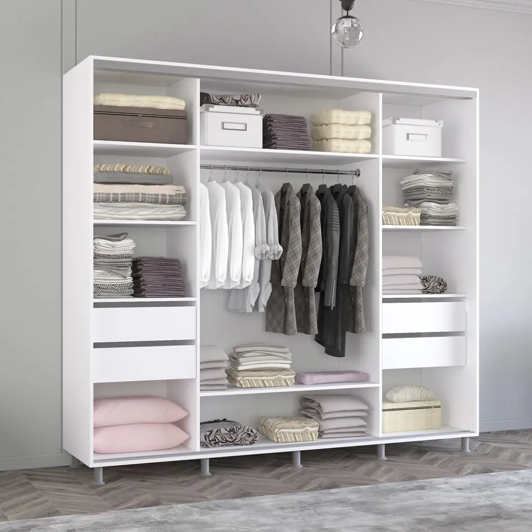 Dulap-cupe Mobildor Aron cu oglinda K1 260x220x60 (White) - 3