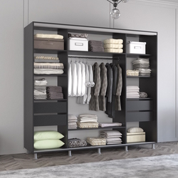 Шкаф-купе Mobildor Aron с зеркалом K1 260x240x60 (Anthracite) Thumb