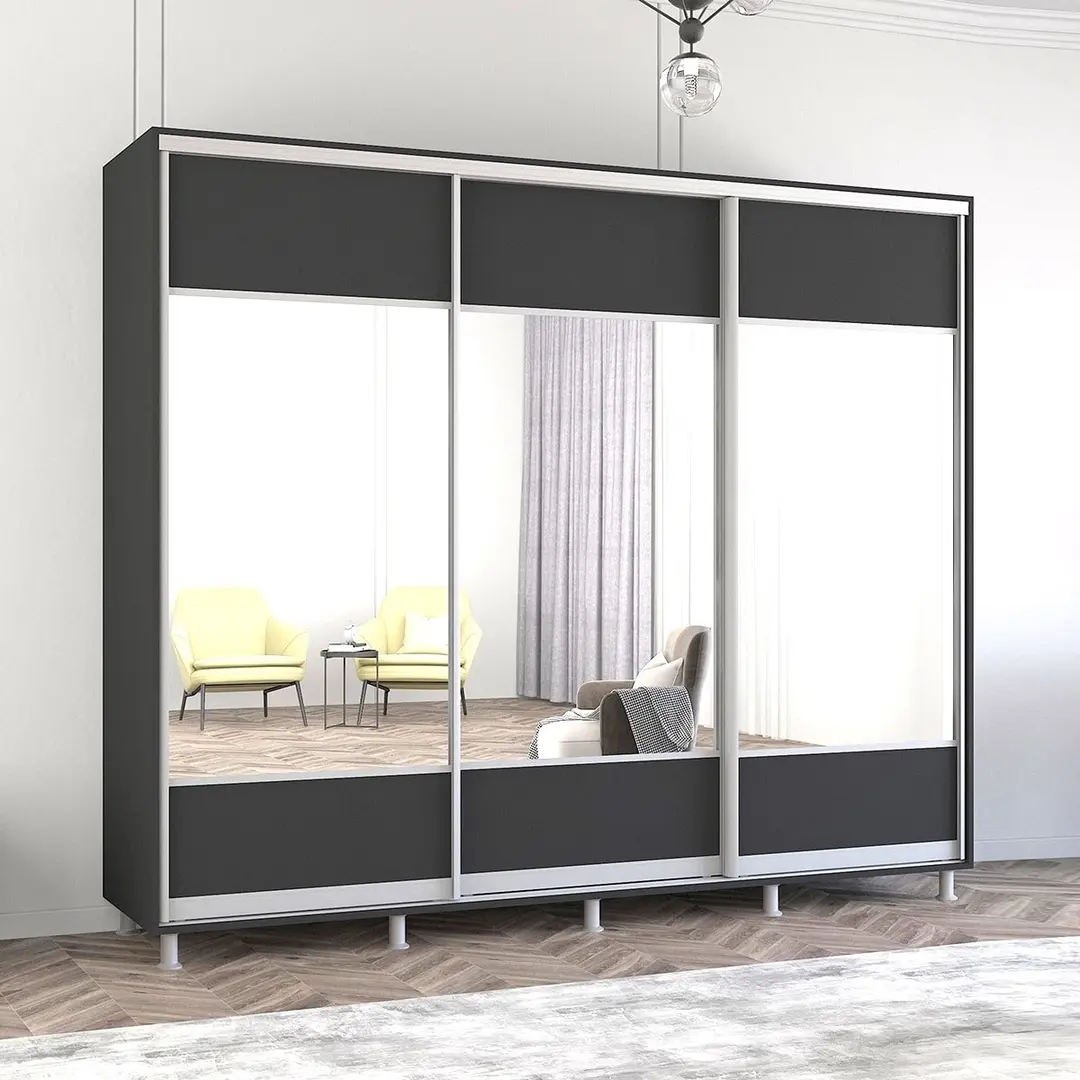 Dulap-cupe Mobildor Aron cu oglinda K1 270x220x60 (Anthracite)