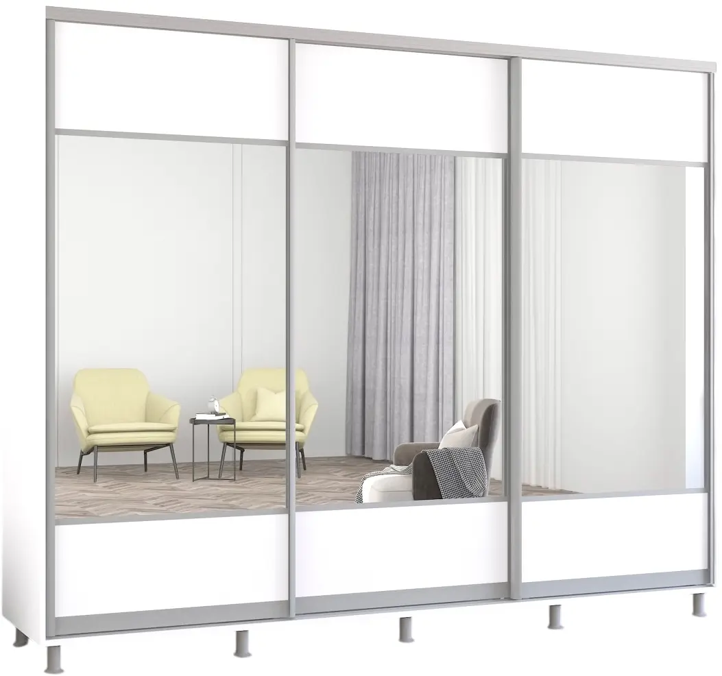 Шкаф-купе Mobildor Aron с зеркалом K1 270x230x60 (White) - 2