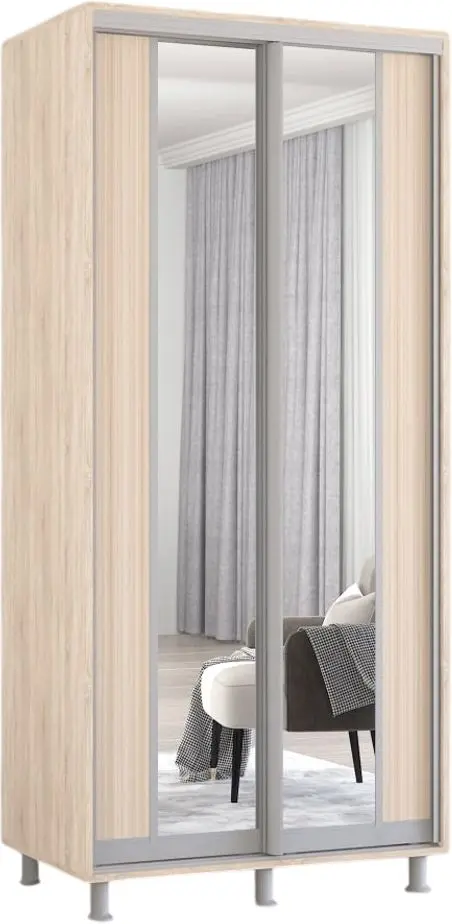 Dulap-cupe Mobildor Aron cu oglinda K2 100x210x60 (Sonoma Oak) - 2