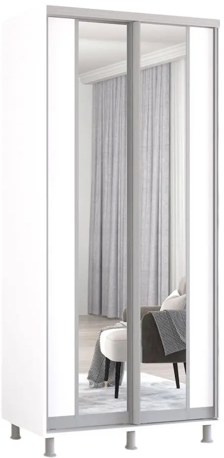 Dulap-cupe Mobildor Aron cu oglinda K2 100x230x60 (White) - 2